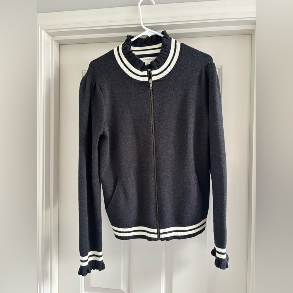 Treasure & Bond zip up Bomber  sweater